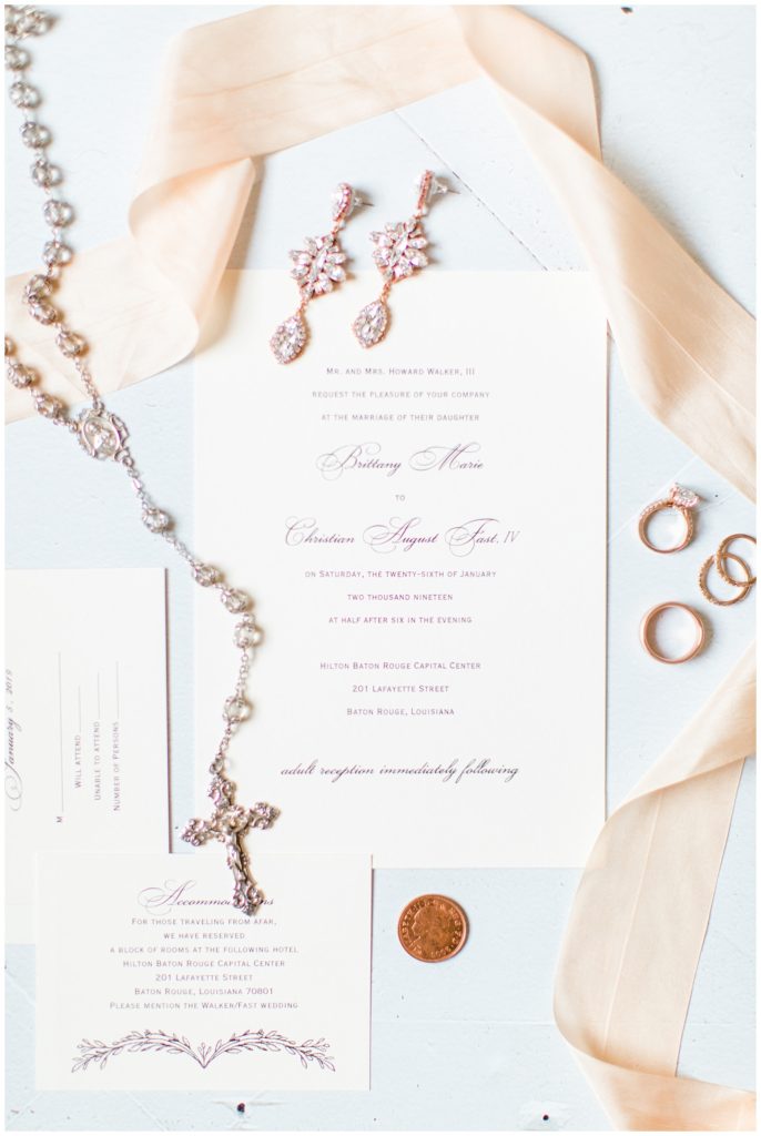 Gold and White Classic Wedding Invitation Suite